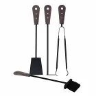 Eldstadstillbehör med Nilar läderhållare, modern design Viadurini