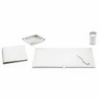 Skrivbordstillbehör i regenererat läder 5 delar tillverkade i Italien - Aristoteles Viadurini