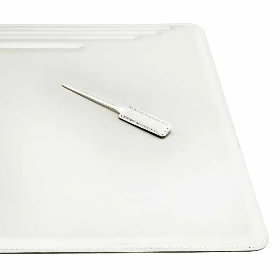 Fyra stycken regenererade läderbordstillbehör tillverkade i Italien - Ebe Viadurini