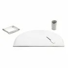 Skrivbordstillbehör i regenererat läder 4 delar tillverkade i Italien - Medea Viadurini