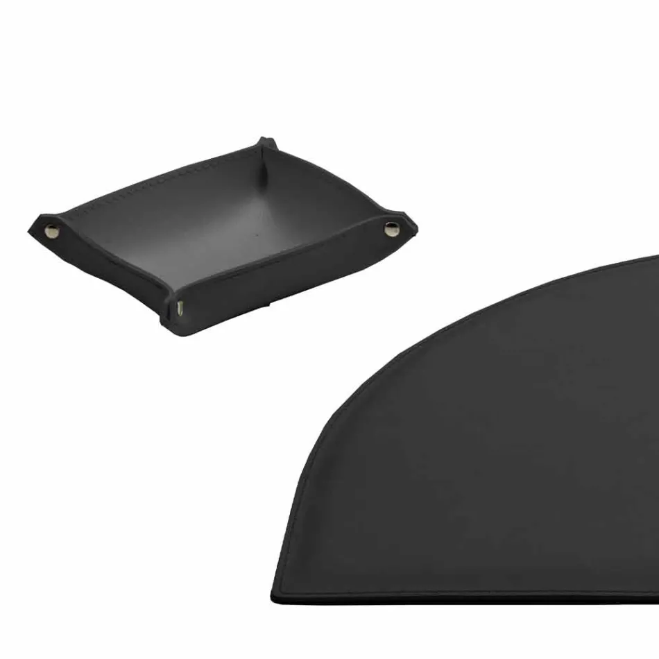 Skrivbordstillbehör i regenererat läder 5 delar tillverkade i Italien - Medea Viadurini