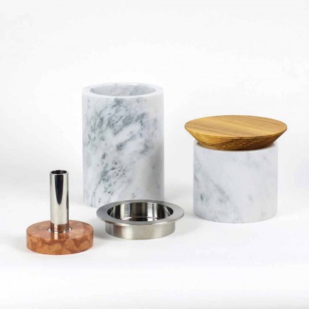 Platsbesparande tillbehör för köksredskap i marmor, trä och stål - Astoria Viadurini