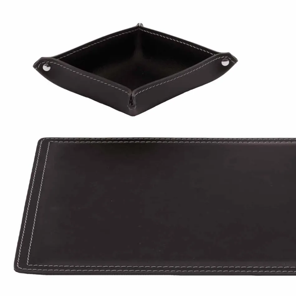 Tillbehör 4-stycks regenererat läderbord tillverkat i Italien - Ascanio Viadurini