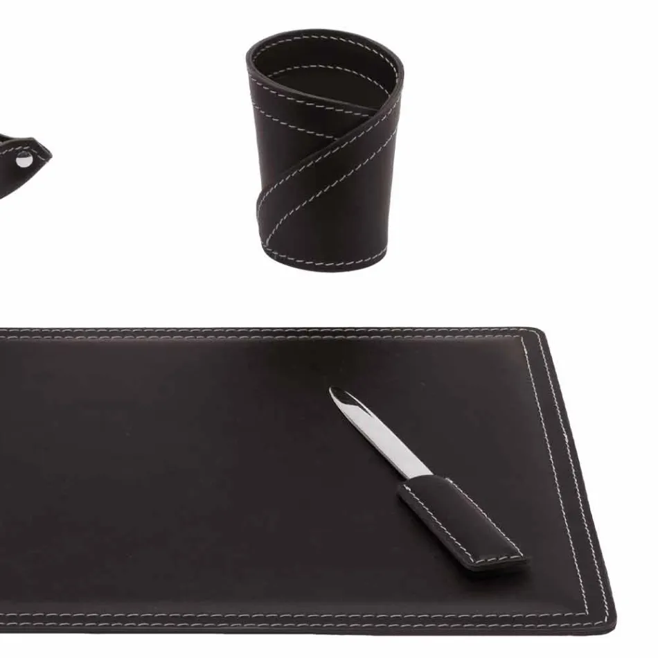 Tillbehör 4-stycks regenererat läderbord tillverkat i Italien - Ascanio Viadurini