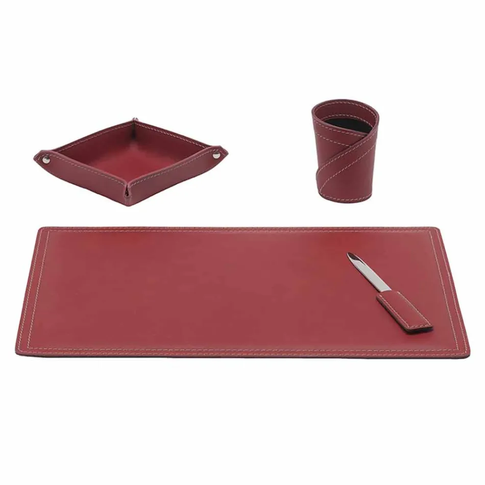 Tillbehör 4-stycks regenererat läderbord tillverkat i Italien - Ascanio Viadurini