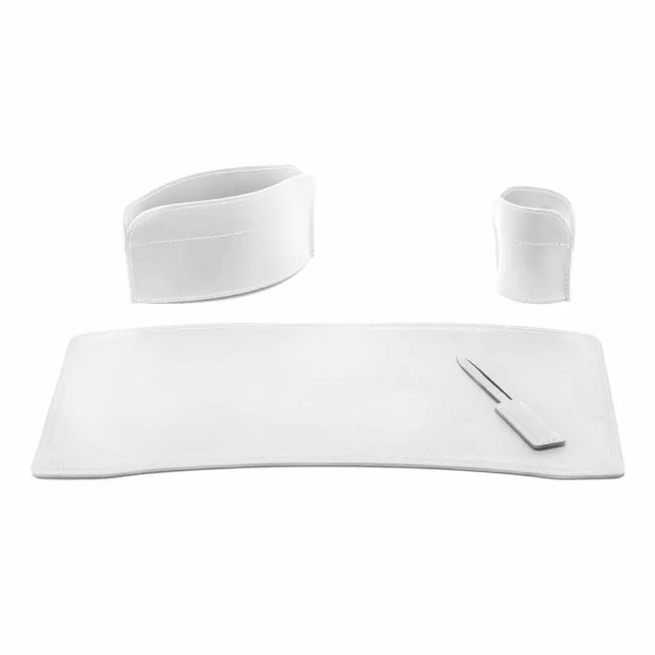 Tillbehör 4 delar regenererat läderbord tillverkat i Italien - Brando Viadurini