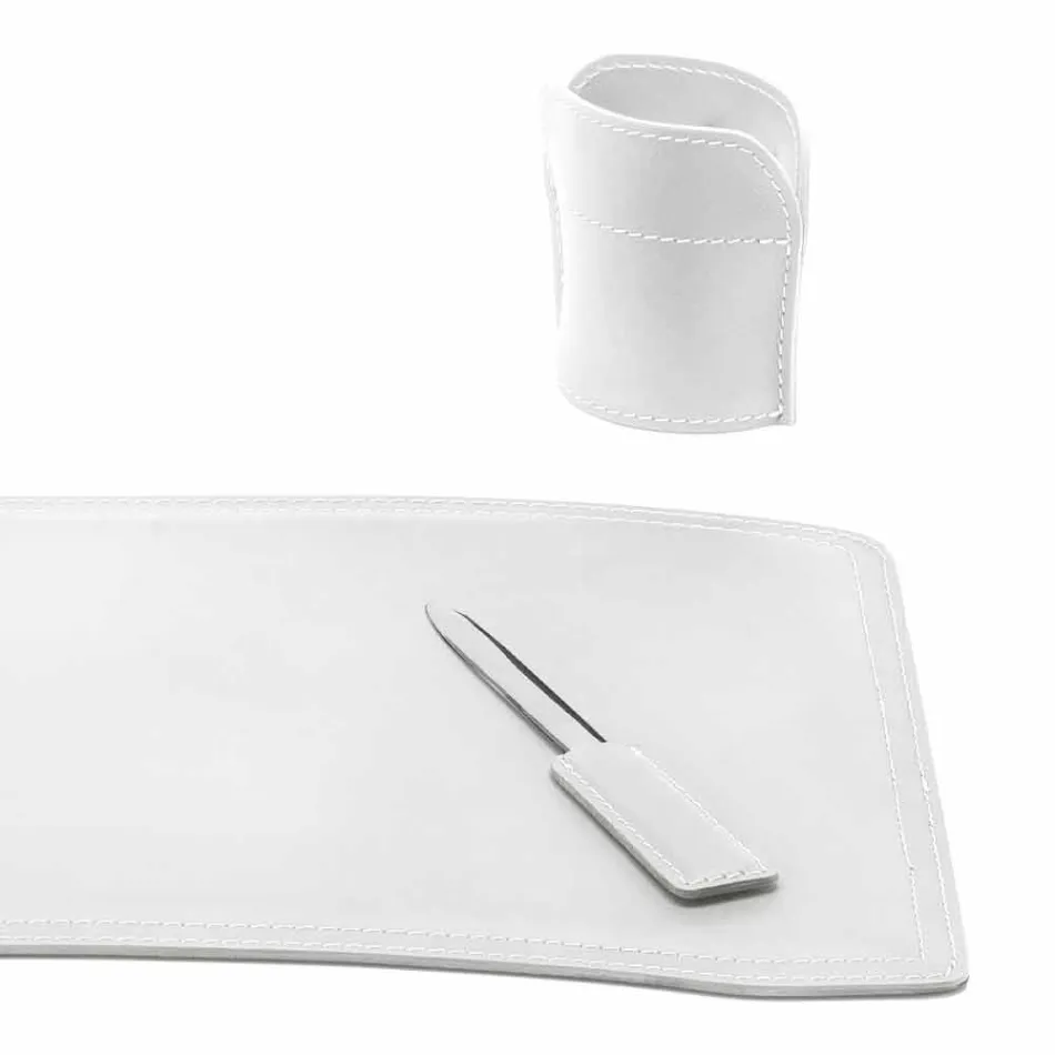 Tillbehör 4 delar regenererat läderbord tillverkat i Italien - Brando Viadurini