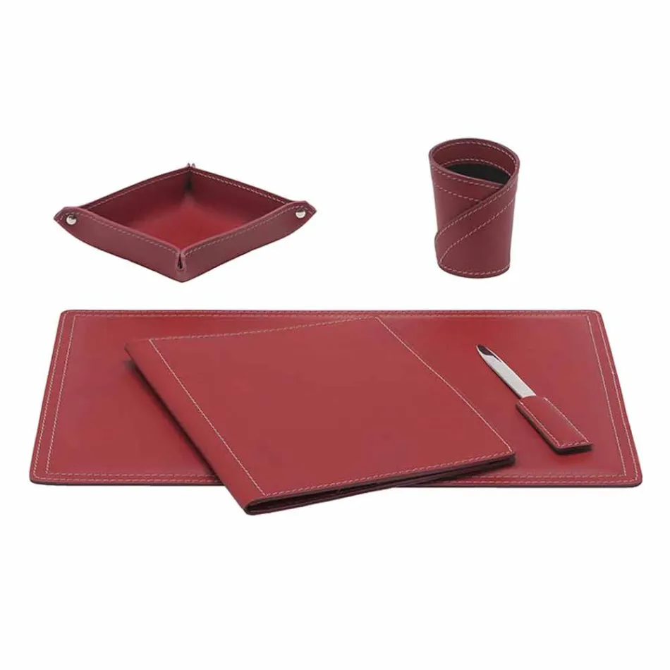 Tillbehör 5-bit regenererat läderbord tillverkat i Italien - Ascanio Viadurini