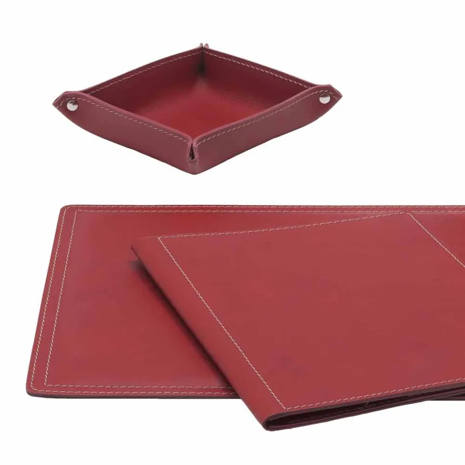 Tillbehör 5-bit regenererat läderbord tillverkat i Italien - Ascanio Viadurini