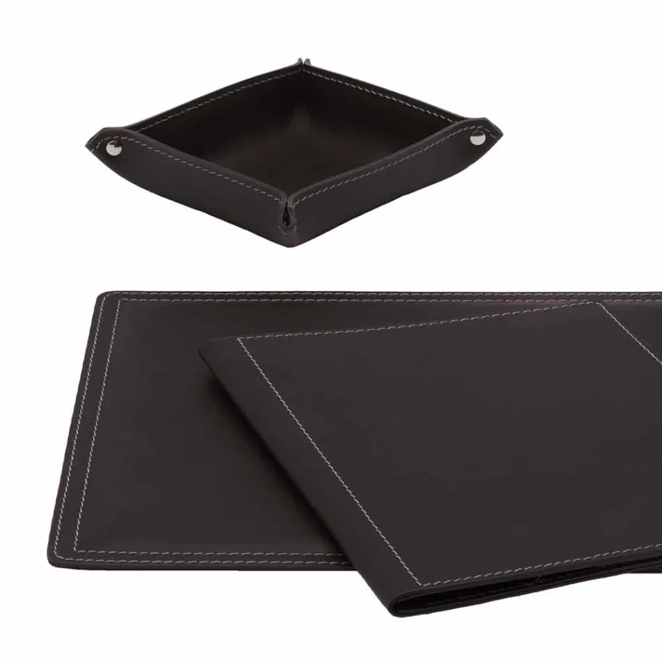 Tillbehör 5-bit regenererat läderbord tillverkat i Italien - Ascanio Viadurini