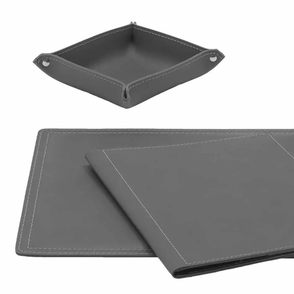 Tillbehör 5-bit regenererat läderbord tillverkat i Italien - Ascanio Viadurini