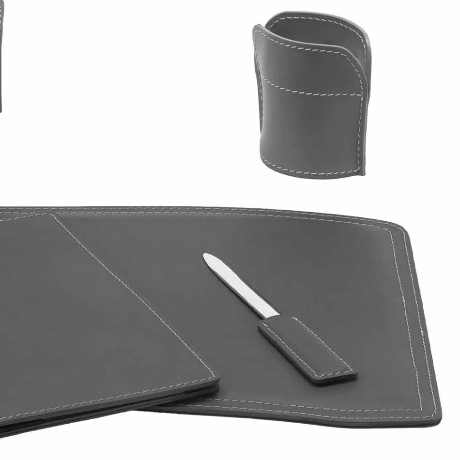 Tillbehör 5-stycks regenererat läderbord tillverkat i Italien - Brando Viadurini