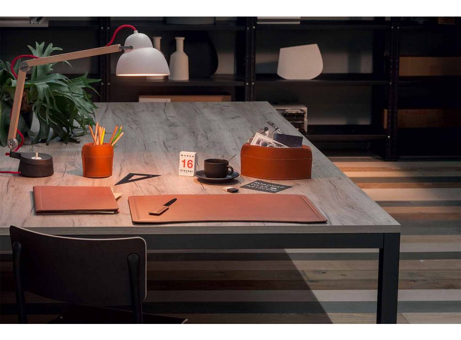 Tillbehör 5-stycks regenererat läderbord tillverkat i Italien - Brando Viadurini