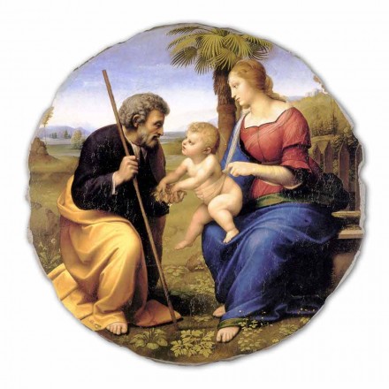 stora fresk Raffaello Sanzio &quot;heliga familjen med Palm Tree&quot; Viadurini