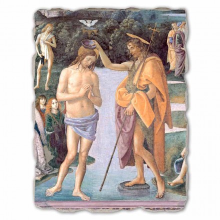 Bra spel Perugino fresk &quot;Kristi dop&quot; Viadurini