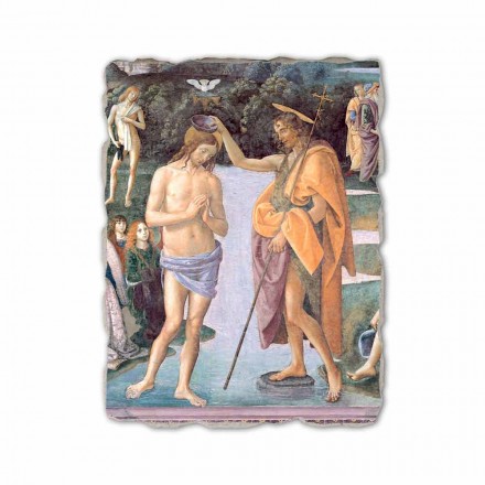 Perugino fresk reproduktion &quot;Kristi dop&quot; Viadurini