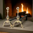 Mässing Öppen spis Andirons Höjd 32 cm Tillverkad i Italien - Björn Viadurini