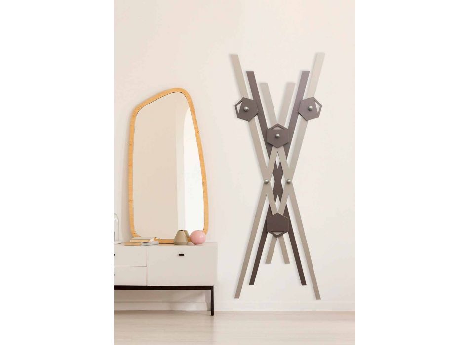 Vägghängare Modern design färgat trä för entré - Picasso Viadurini