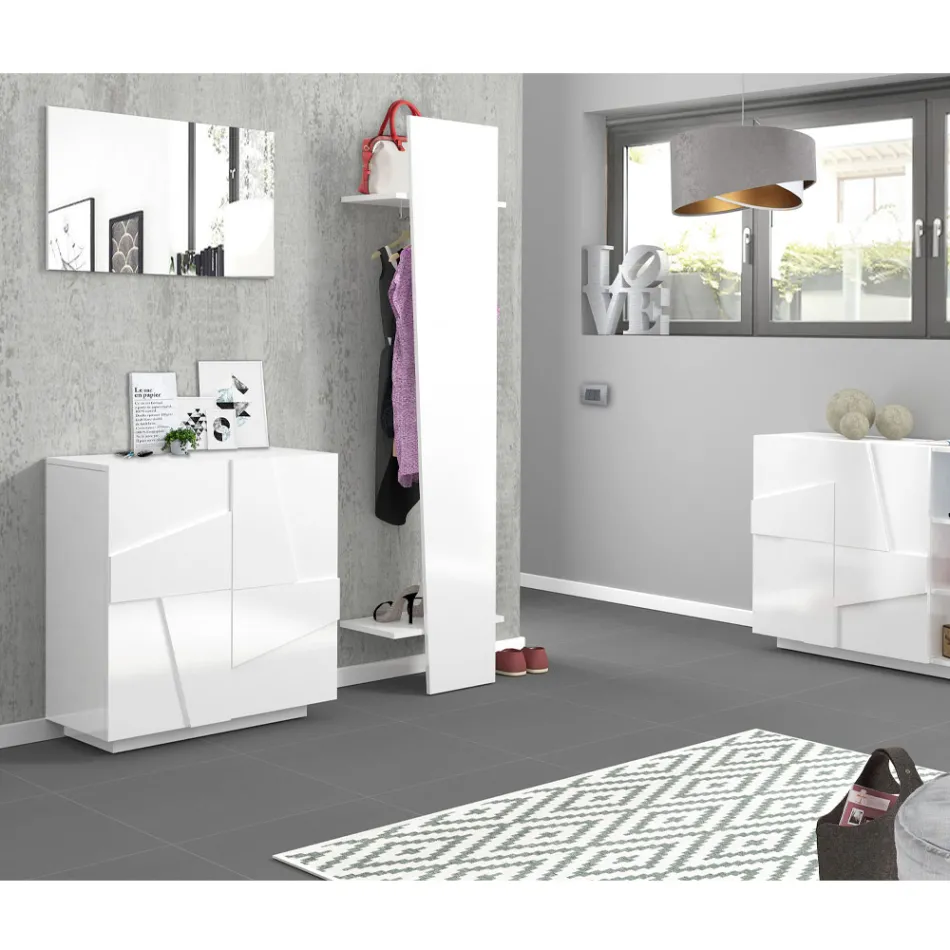 Design Entréklädhängare i vitt trä, skiffer eller betong - Fjona Viadurini