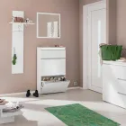 Hall klädhängare i vitt eller antracitglänsande trä - Emanuelito Viadurini