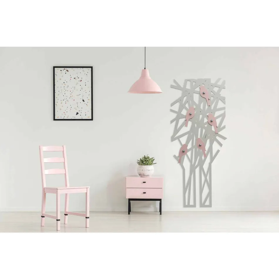 Väggrockställ i färgat trä med modern design - Alberuccell Viadurini