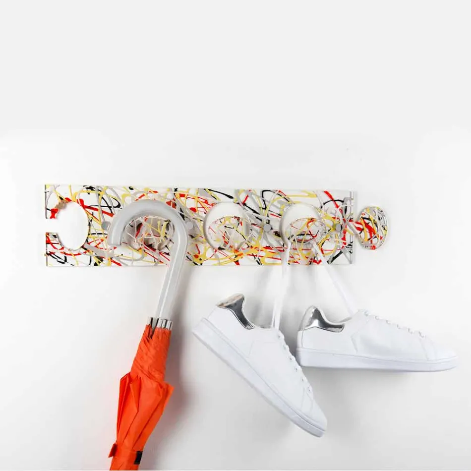 Design Wall Coat Hanger i Triple Colored Plexiglass 2 Pieces - Fratack Viadurini