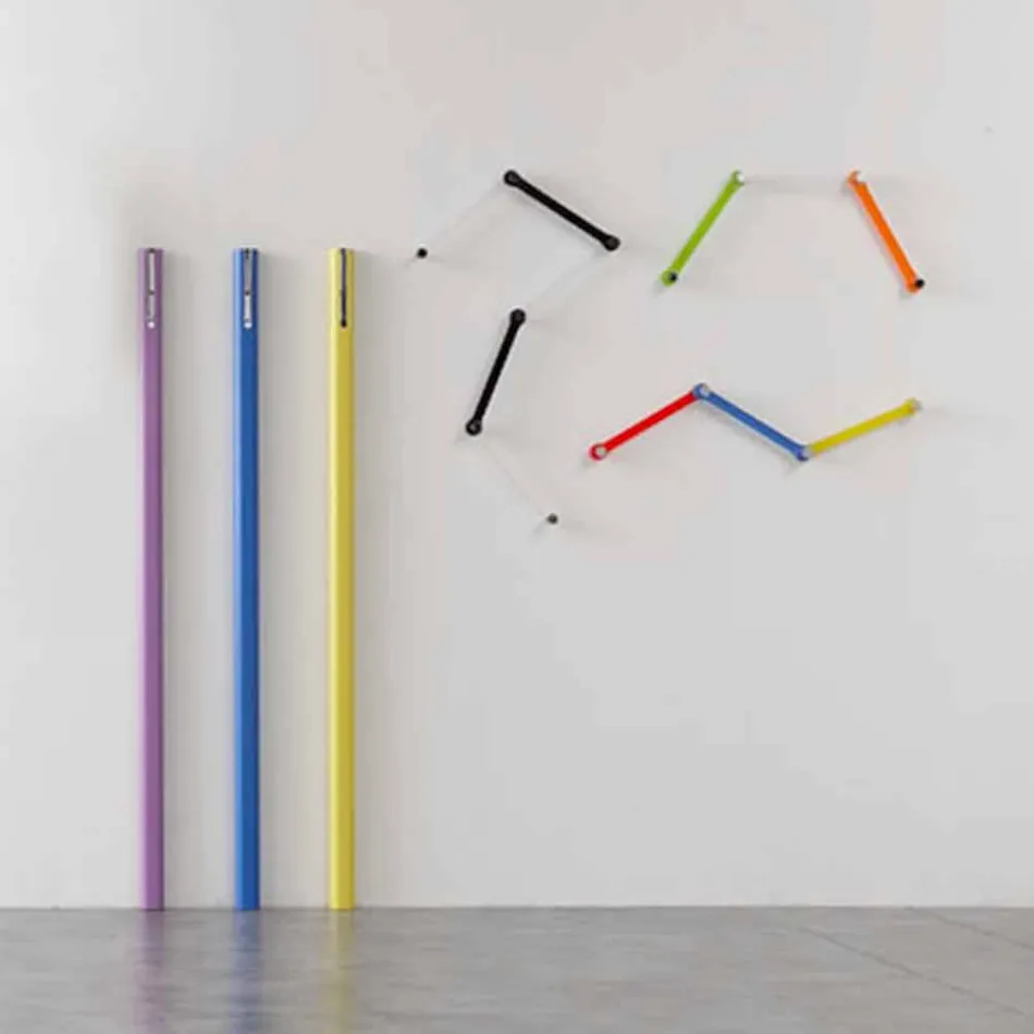 Väggrockhängare i lackerad Mdf med dubbel krok tillverkad i Italien - kvicksilver Viadurini