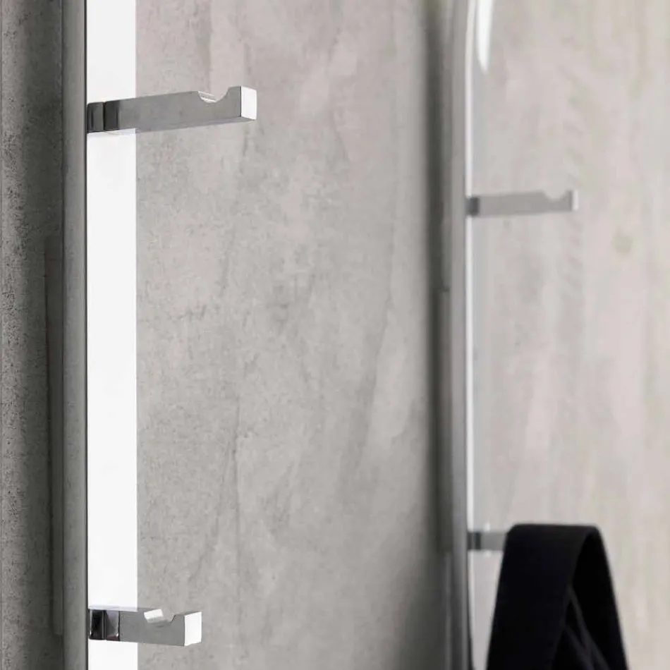 Klädhängare i metall med 2 krokar och LED-lampa Tillverkad i Italien - Osmio Viadurini