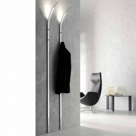 Klädhängare i metall med 2 krokar och LED-lampa Tillverkad i Italien - Osmio Viadurini