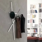 Väggrockställ i målad metall med 5 pinnar tillverkade i Italien - Olmium Viadurini