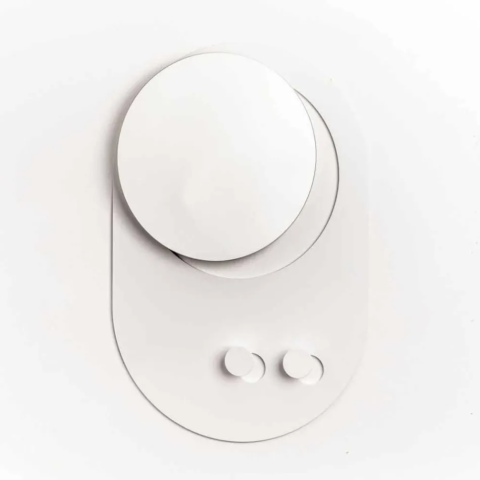 Modern väggrockställ i stål med spegel tillverkad i Italien - Pilippo Viadurini