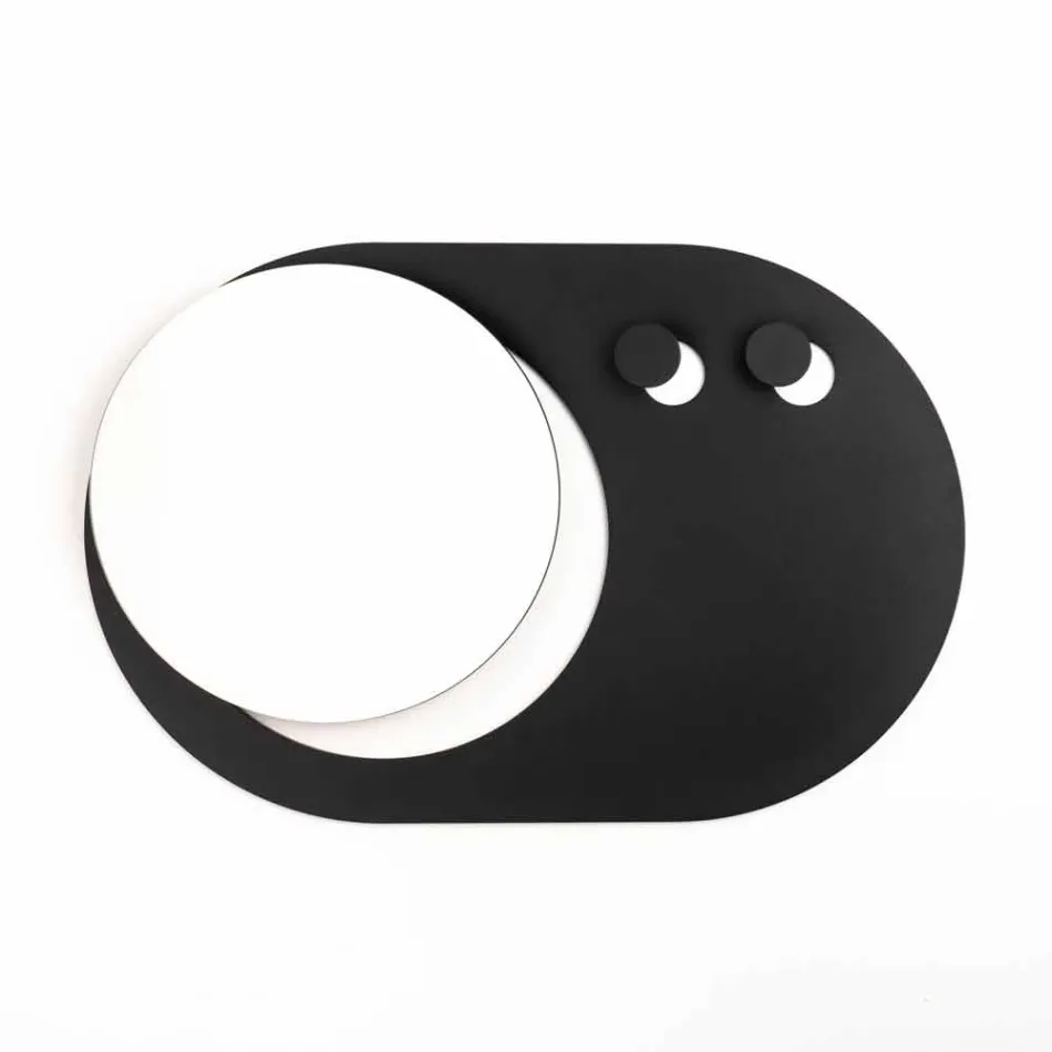 Modern väggrockställ i stål med spegel tillverkad i Italien - Pilippo Viadurini