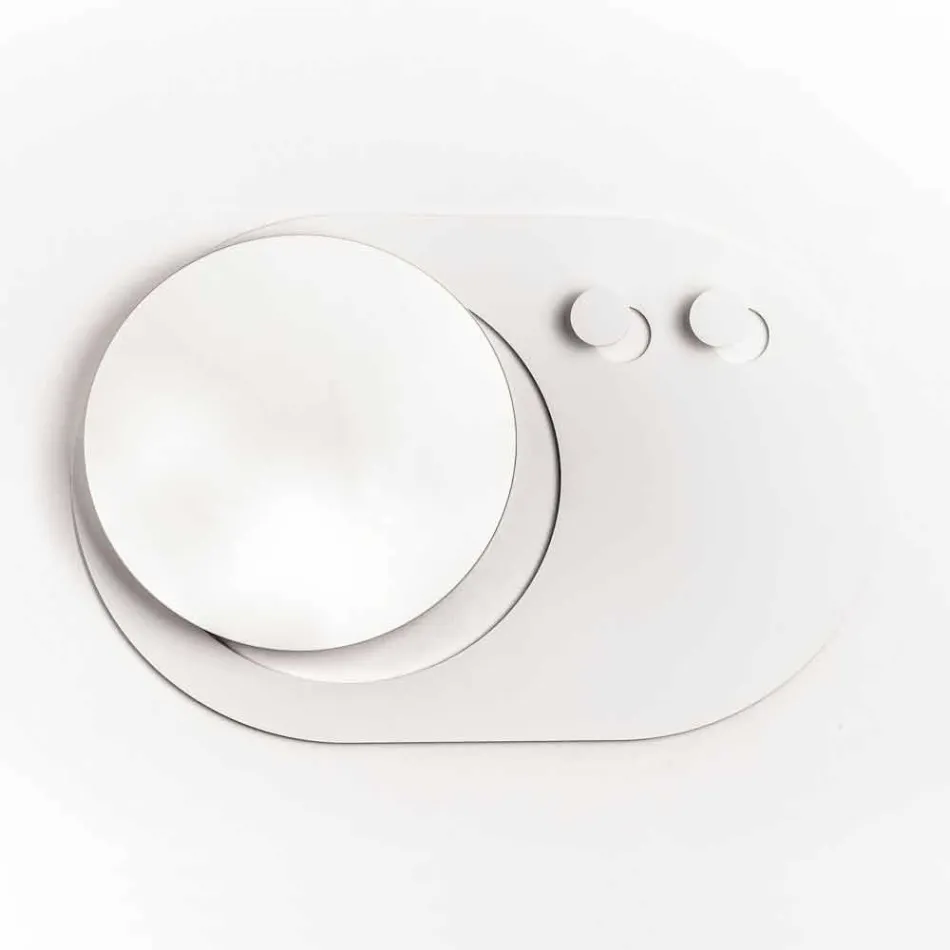 Modern väggrockställ i stål med spegel tillverkad i Italien - Pilippo Viadurini