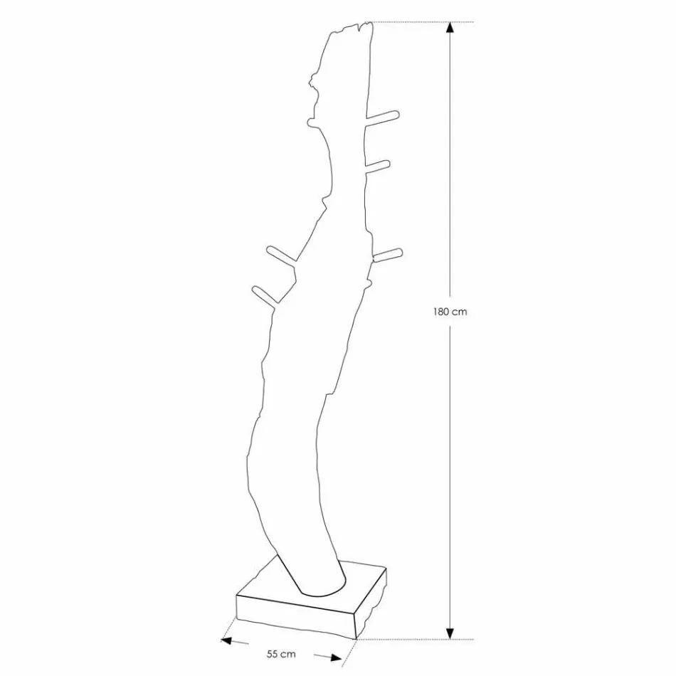Kappstativ med struktur och pinnar i massiv teak - gran Viadurini