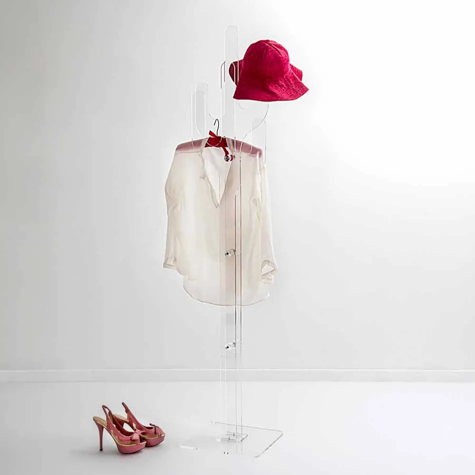 Klädhängare Cactus transparent modern design, tillverkad i Italien Viadurini