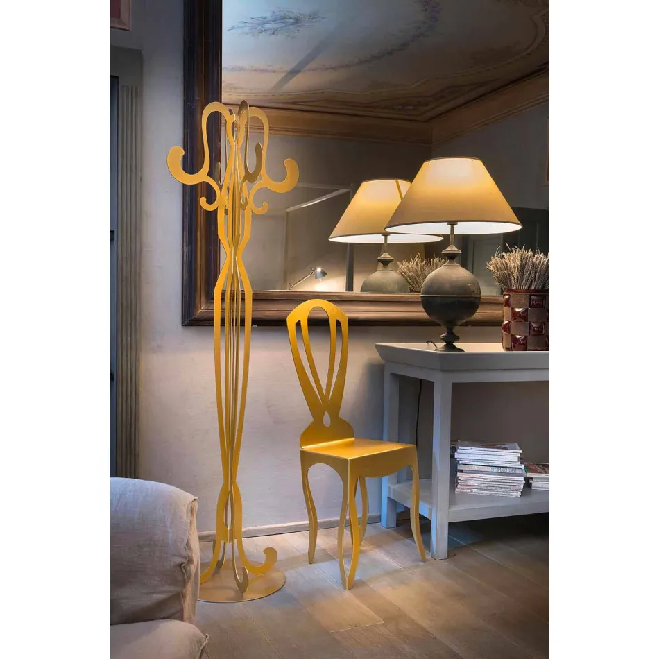 Åtta Hook Iron Design Coat Stand Made in Italy - Giunone Viadurini