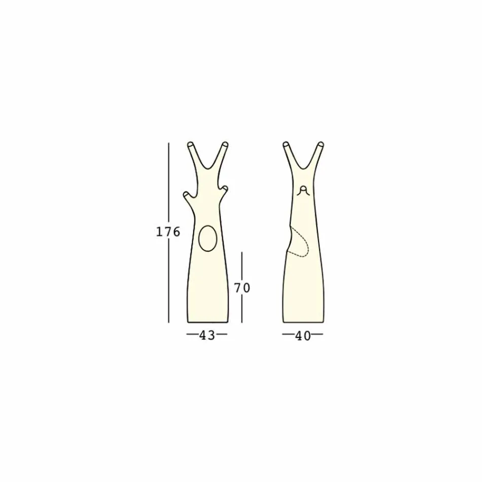 Luminous Coat Stand i polyeten med LED-ljus Tillverkad i Italien - Oldia Viadurini