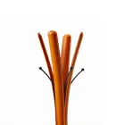 Modern design svart stål klädhängare täckt i läder - natur Viadurini