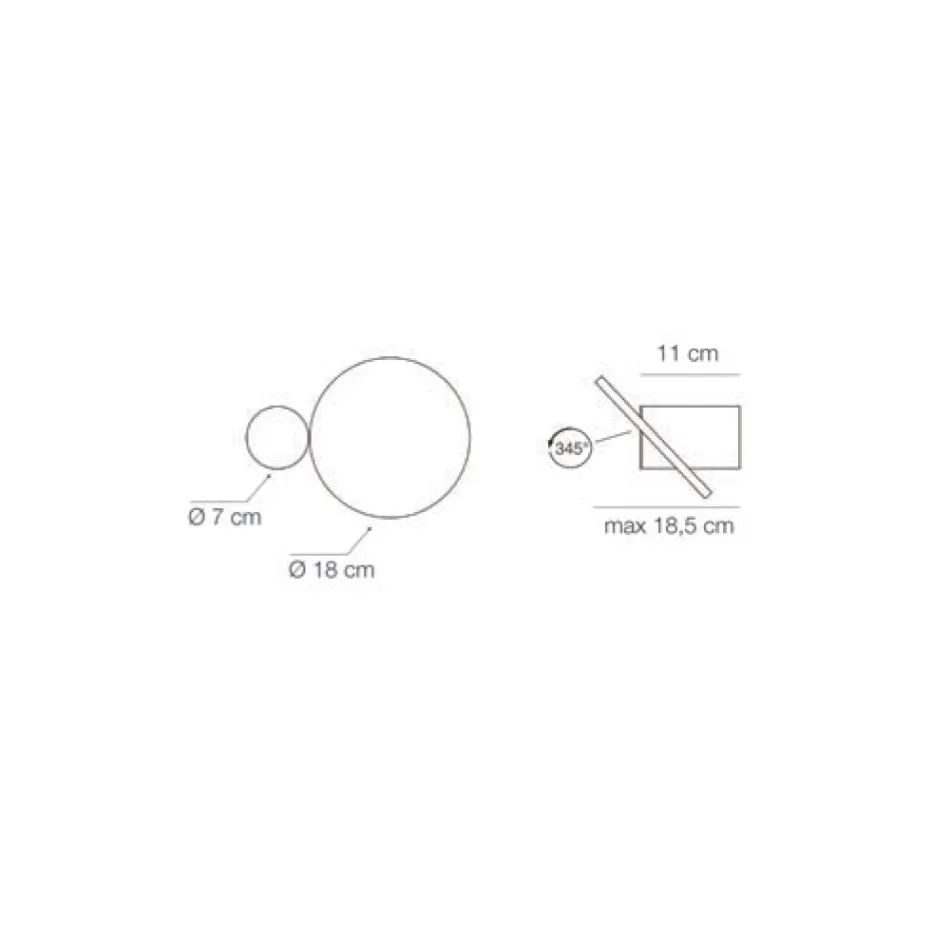 345° roterande vägglampa i metall Tillverkad i Italien - Lumi Viadurini