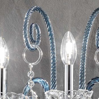 3 Ljus Artisan Glas Vägglampa från Venedig Tillverkad i Italien - Florentinsk