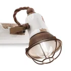 Vägglampa med 2 st Industrial Artisan Spotlights i järn och keramik - Loft Viadurini