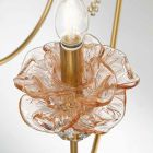Classic 6 Light Vägglampa i glas, kristall och lyxmetall - Flandern Viadurini