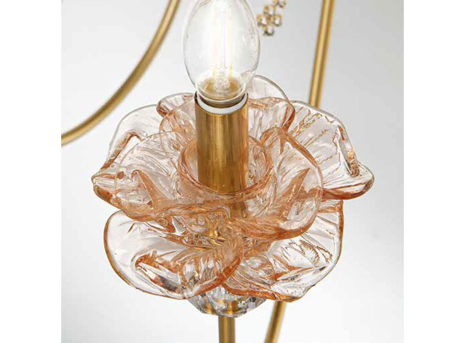 Classic 6 Light Vägglampa i glas, kristall och lyxmetall - Flandern Viadurini