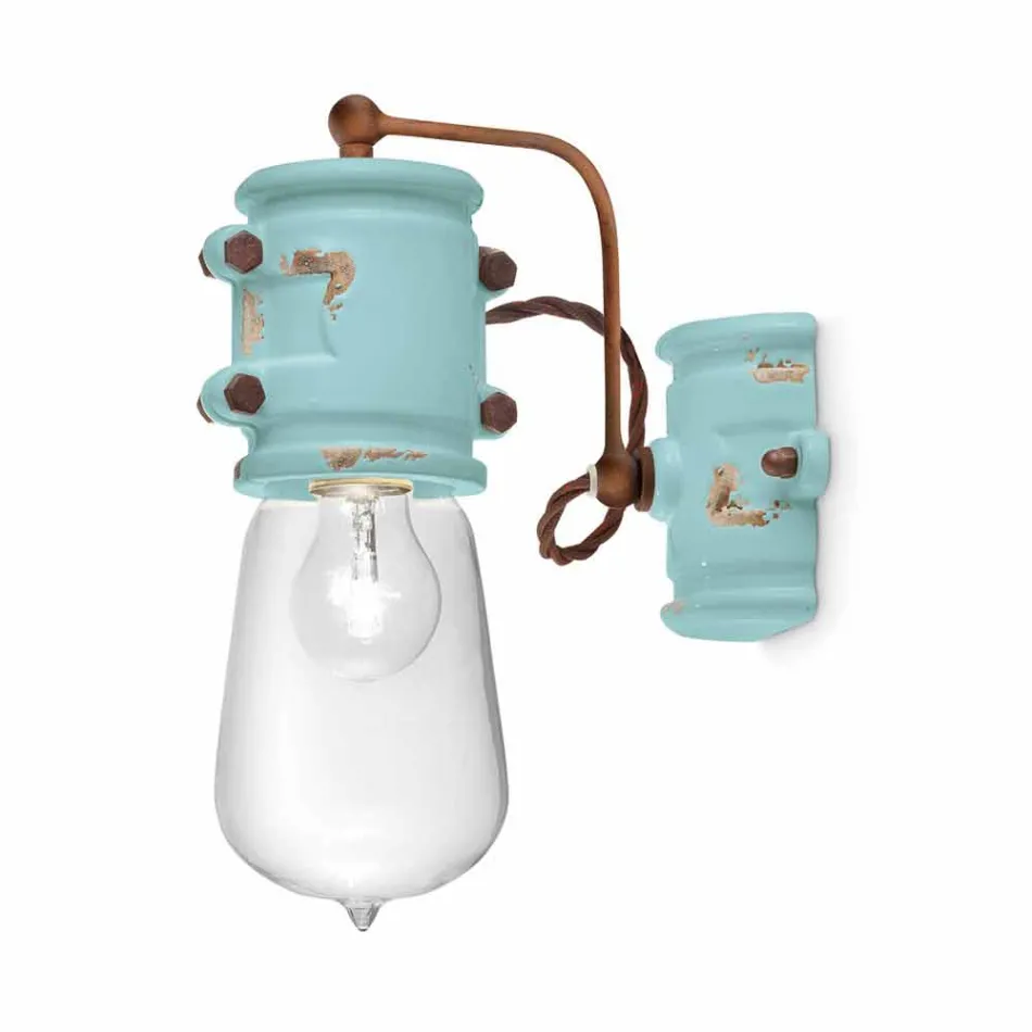 Applique urban stil spotlight i hantverk keramiska Beth Ferroluce Viadurini