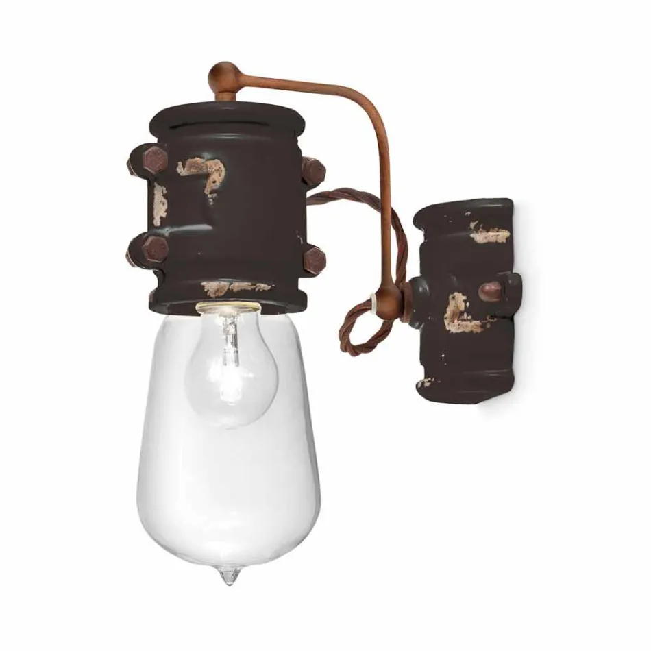 Applique urban stil spotlight i hantverk keramiska Beth Ferroluce Viadurini