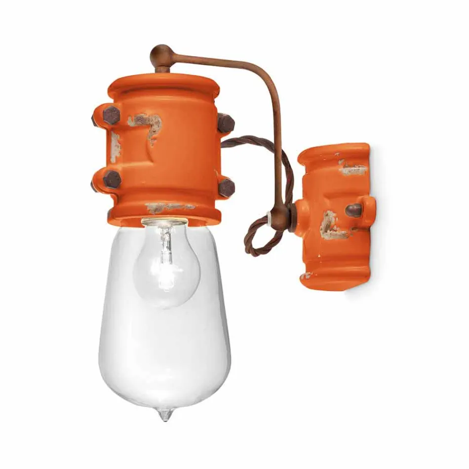 Applique urban stil spotlight i hantverk keramiska Beth Ferroluce Viadurini