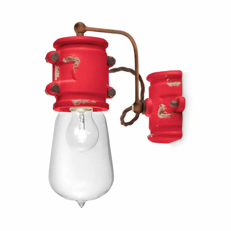 Applique urban stil spotlight i hantverk keramiska Beth Ferroluce Viadurini