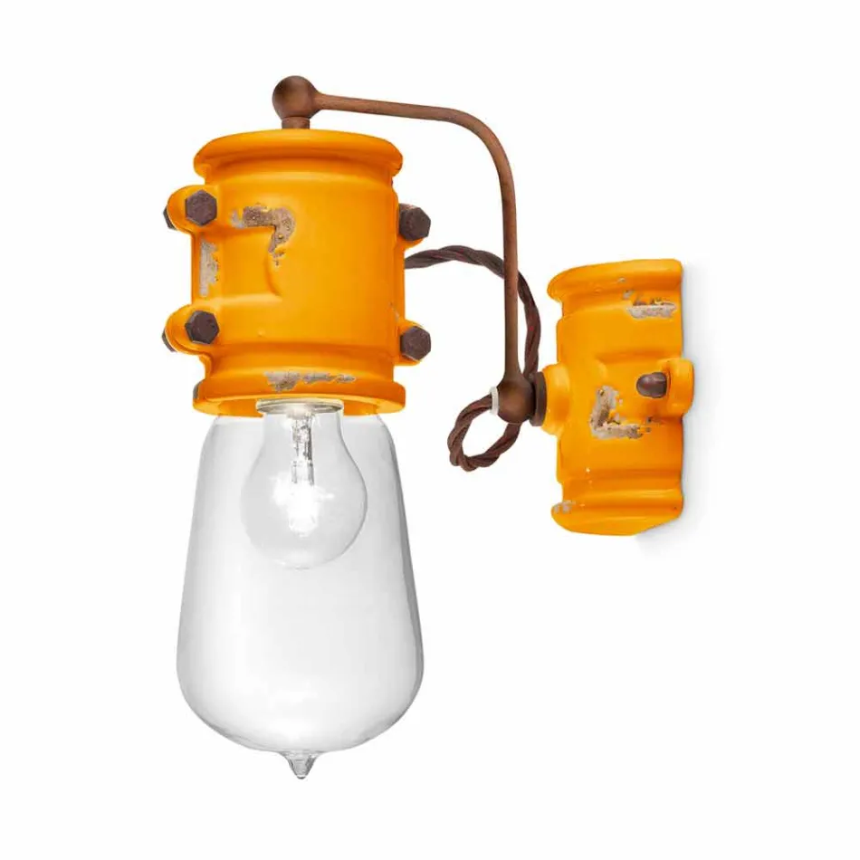 Applique urban stil spotlight i hantverk keramiska Beth Ferroluce Viadurini