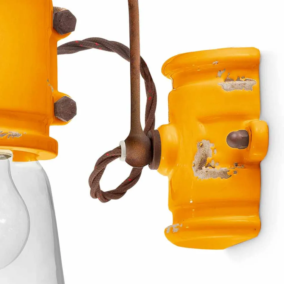 Applique urban stil spotlight i hantverk keramiska Beth Ferroluce Viadurini