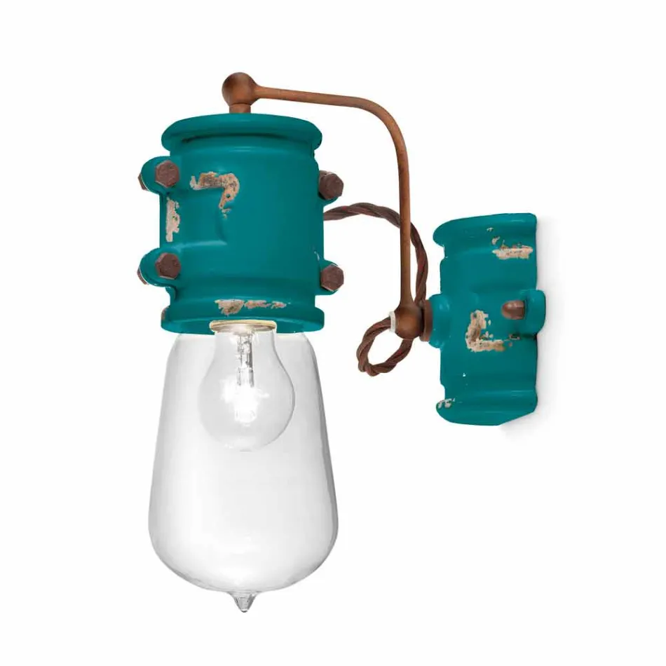 Applique urban stil spotlight i hantverk keramiska Beth Ferroluce Viadurini